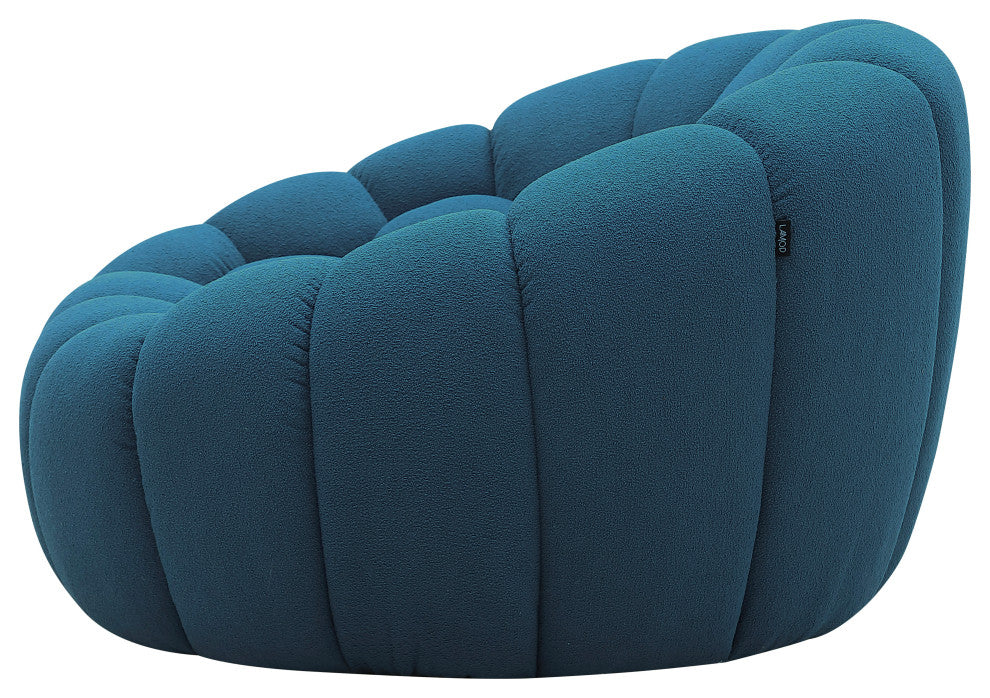 Divani Casa Yolonda Modern Curved Dark Teal Fabric Chair