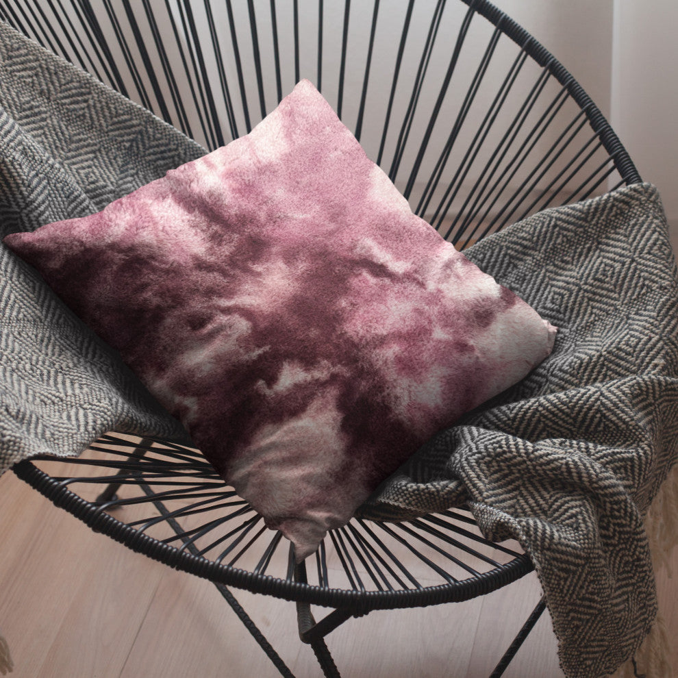 Plutus Rose Fureal Faux Fur Luxury Throw Pillow, Rose, 16" x 16"