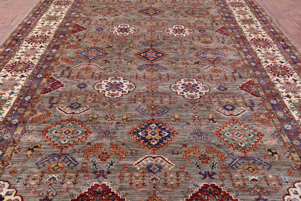 9' 10" X 13' 9" Handmade Super Kazak Wool Rug Q9780
