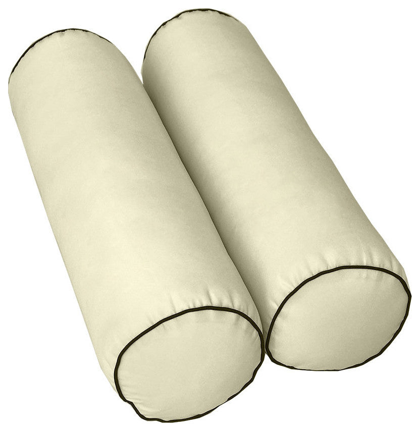 Style6 Full Size Contrast Pipe Trim Bolster Pillow Outdoor Slip Cover ONLY AD005