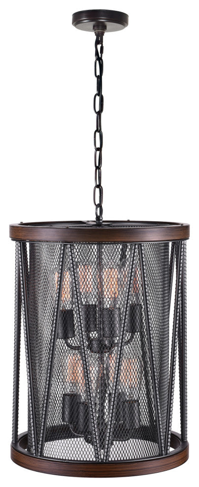 Parsh 8 Light Drum Shade Chandelier With Pewter Finish