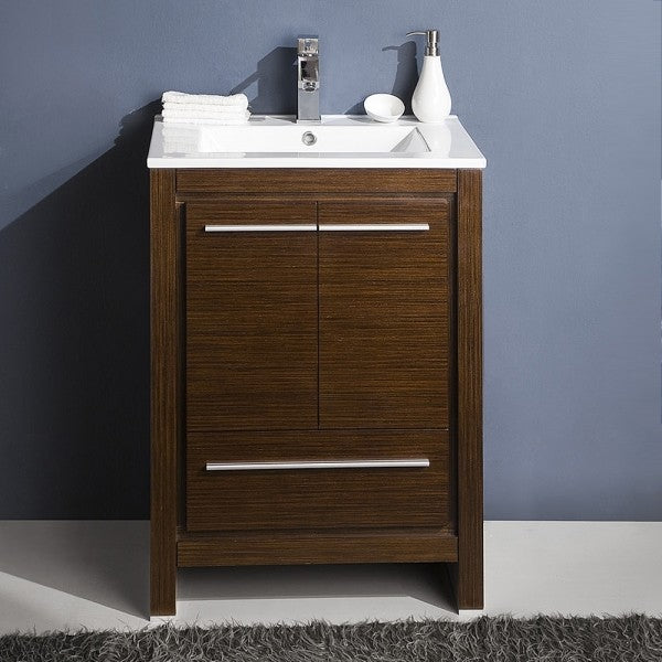Fresca Allier 24" Wenge Brown Modern Bathroom Vanity With Mirror