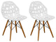 Mod Made Stencil Cut Out Eiffel Dining Side Chair, Set of 2, White