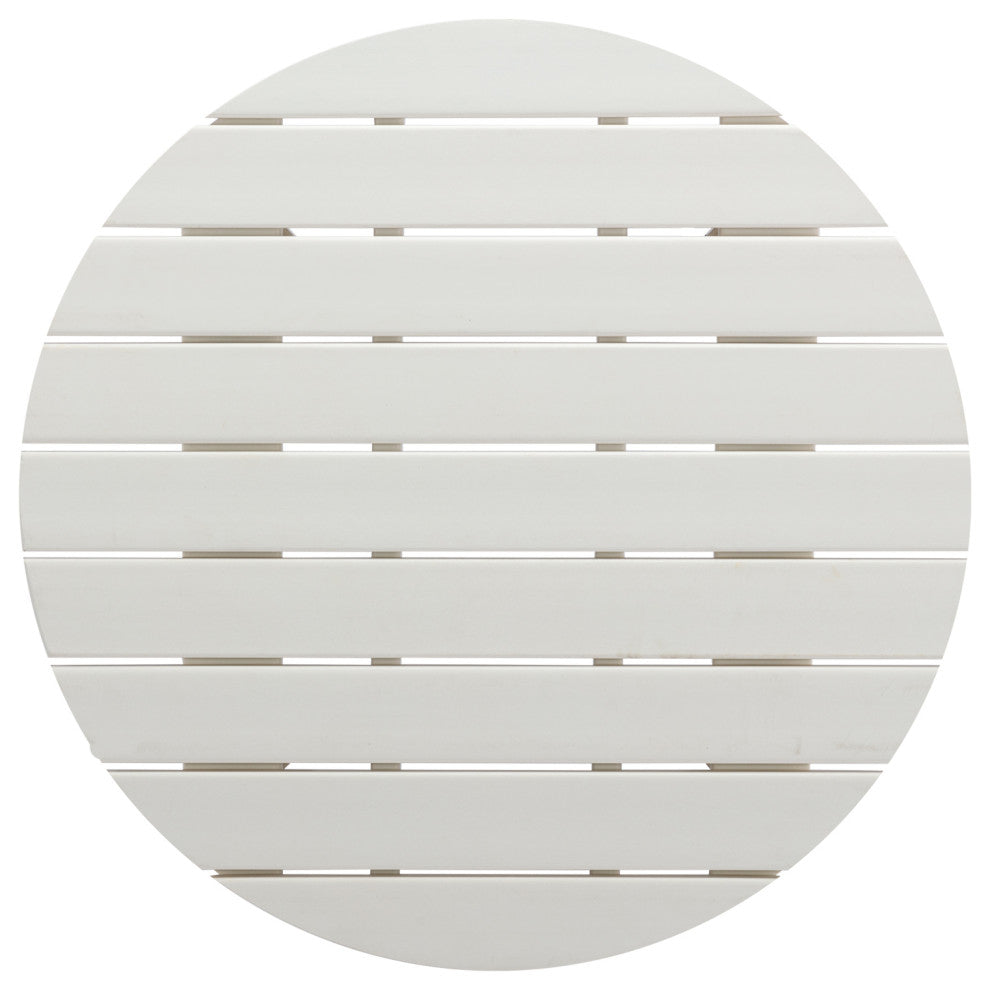 32''D Patio Outdoor Round Coffee Tables, Adirondack Table, White