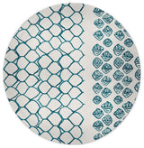Honeycomb Split Rug Rug, Blue, 5' Round