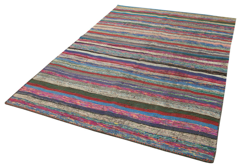 Rug N Carpet - Handwoven Anatolian 5' 8'' x 8' 0'' Tribal Wool Kilim Rug