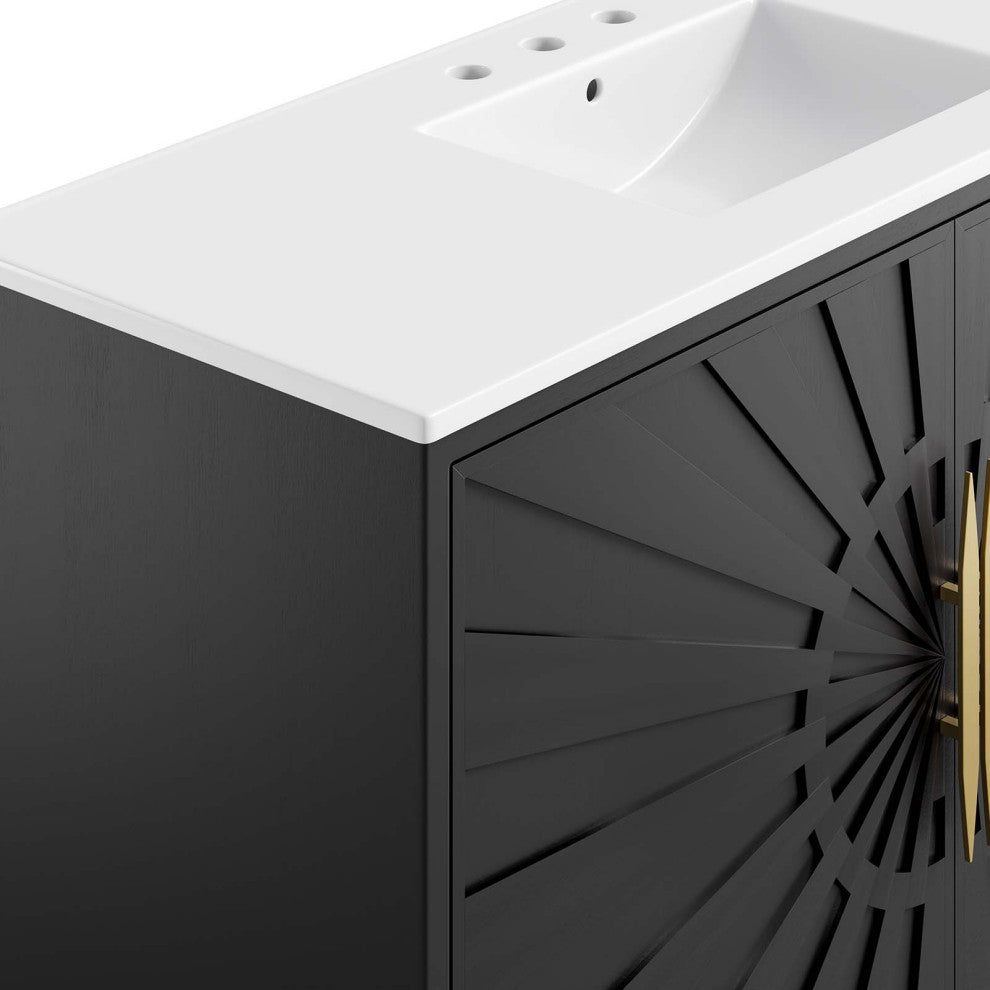 Awaken 48" Bathroom Vanity, White Black