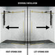 VIGO Elan E-Class Frameless Sliding Shower Enclosure, Matte Brushed Gold, 35" D X 46" W X 76" H, Without Base