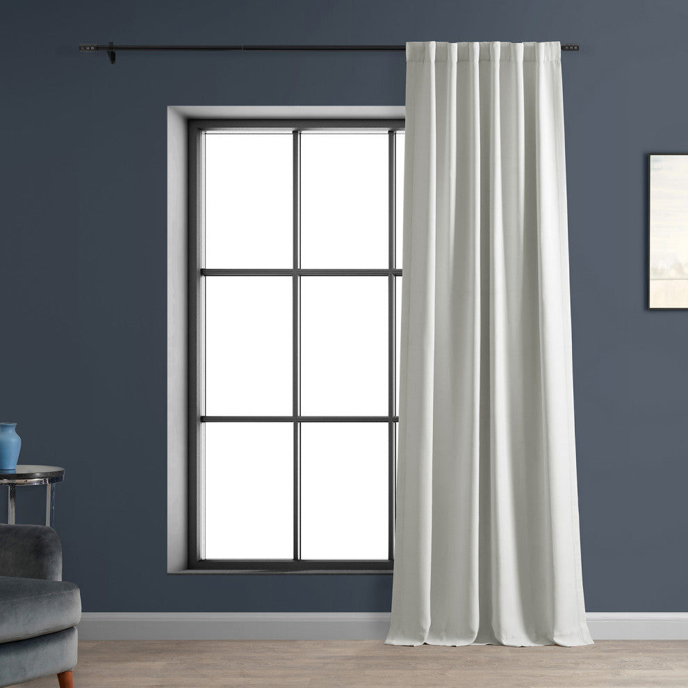 Chalk Off White Textured Bellino Room Darkening Curtain Single Panel, 50"x120"