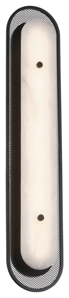 Tramore, Wall Sconce , 30", Matte Black, Alabaster
