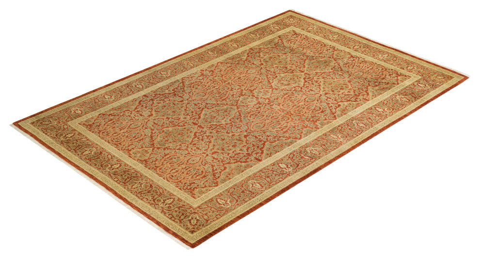 Mogul, One-of-a-Kind Hand-Knotted Area Rug Orange, 4'2"x6'7"