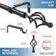 1" Birdcage Drapery Curtain Rod, Black, 84"-120"
