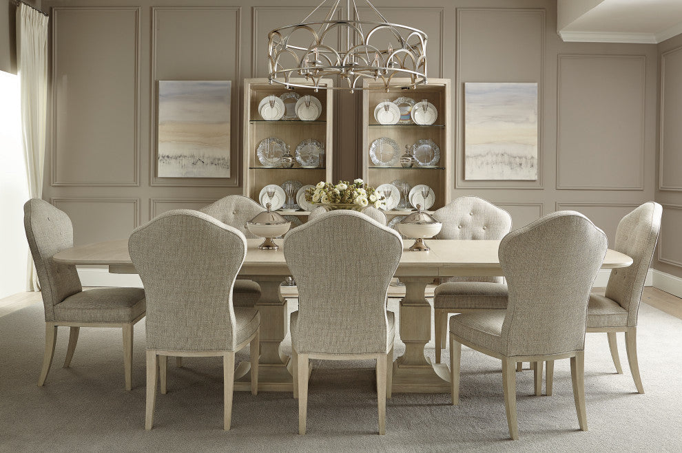 Bernhardt East Hampton Side Chair, Cerused Linen