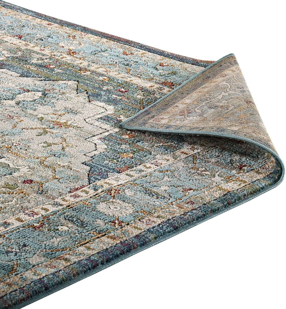 Tribute Diantha Distressed Vintage Floral Persian Medallion 5x8 Area Rug