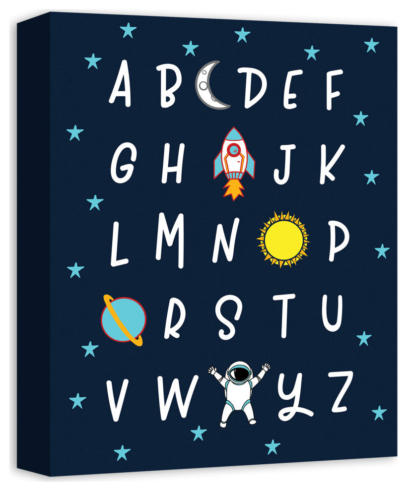 Space Alphabet 11x14 Canvas Wall Art