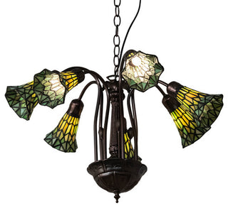 24 Wide Tiffany Pond Lily 7 Light Chandelier