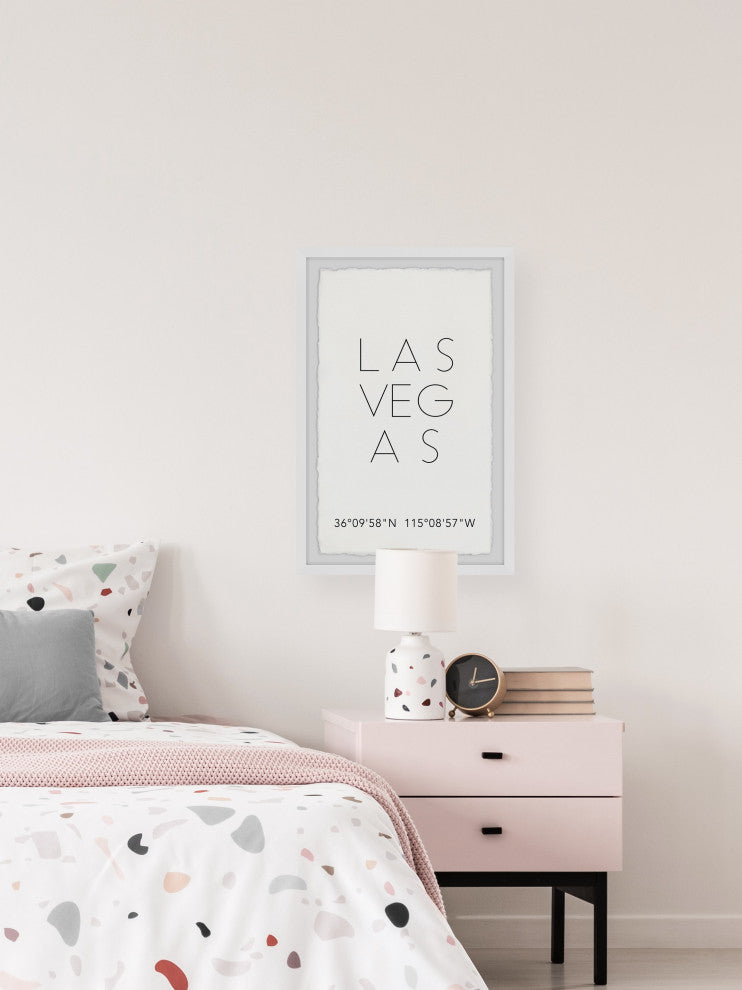"Las Vegas Coordinates" Framed Painting Print, 20x30