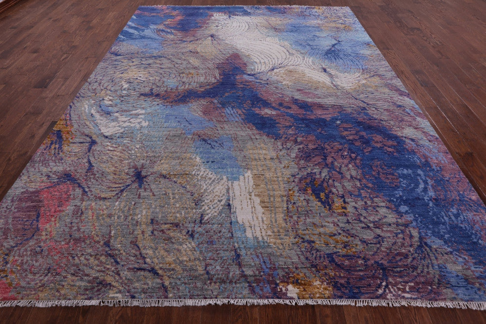 Modern Handmade Wool Rug 9' 3" X 11' 11" Q9396