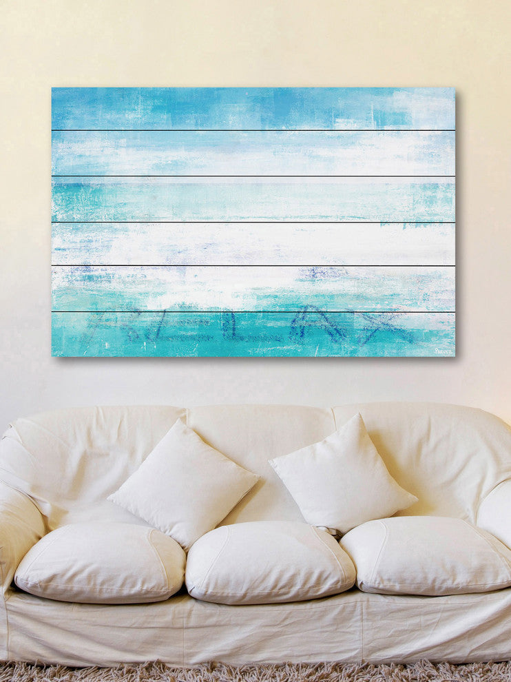 "Relaxation" Painting Print on White Wood, 36"x24"