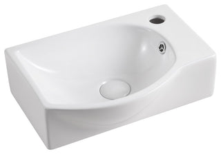 ELANTI EC1805-L Porcelain Wall-Mounted Sink, Left-Facing, White