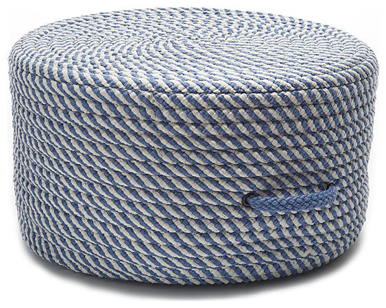Colonial Mills Pouf Bright Twist Pouf Blue Ice & White Round