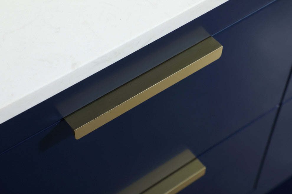 36" Single Bathroom Vanity, Blue, With Backsplash