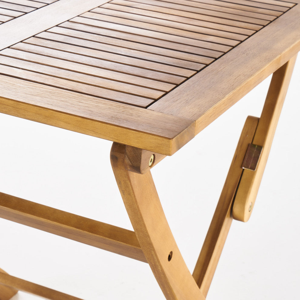 GDF Studio Versaille Outdoor Foldable Acacia Wood Bistro Table, Natural