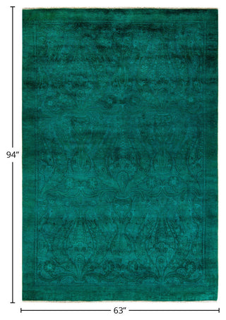 Fine Vibrance, One-of-a-Kind Hand-Knotted Area Rug Green, 5'3"x7'10"