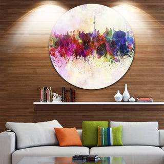 Toronto Skyline, Cityscape Disc Metal Artwork, 36"