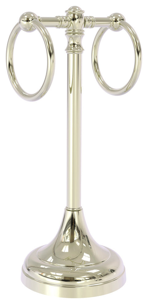 Carolina 2 Ring Guest Towel Stand, Polished Nickel
