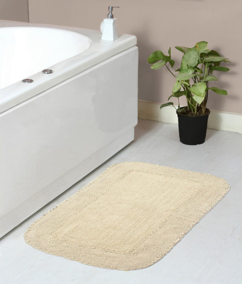 Radiant Collection Bath Rugs Set, 21x34 Rectangle, Ivory