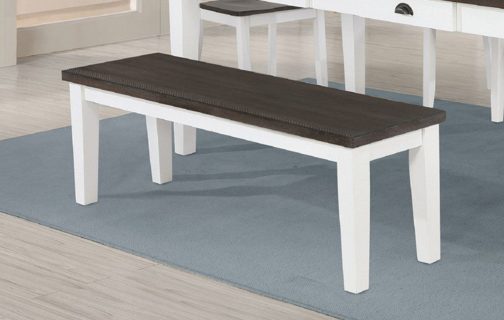 Wood Dining Bench, Espresso and Antique White