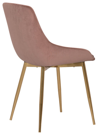 Heidi Velvet Dining Accent Chair, Blush Pink