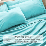 Bare Home 7-Piece Microfiber Sheet Set, Aqua, Split King