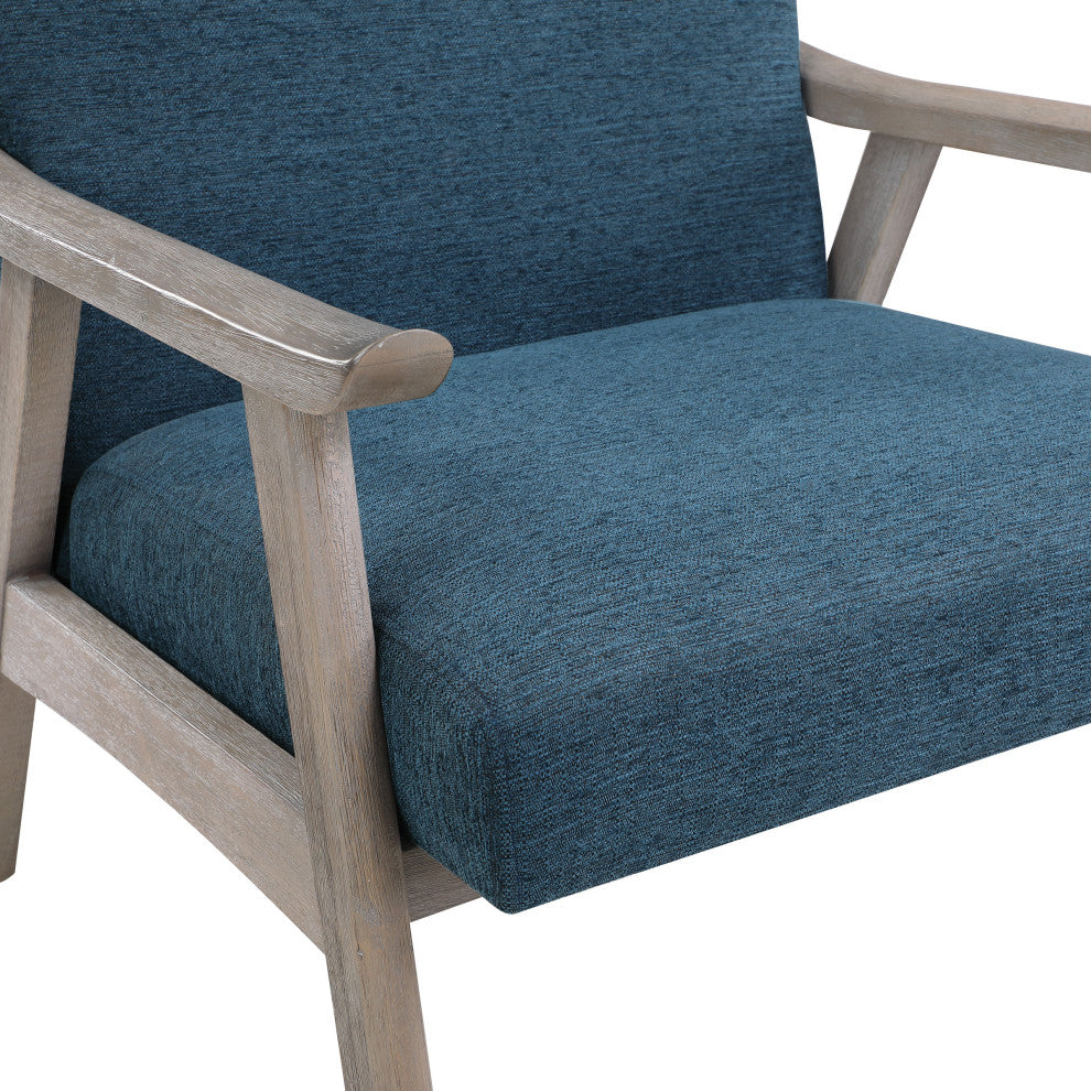 Weldon Armchair, Azure Fabric With Brushed Gray Finished Frame