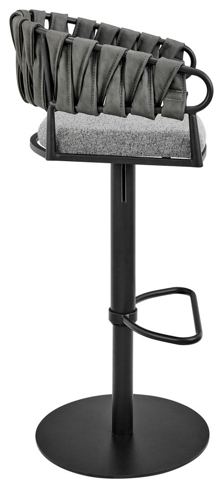 Silabe Adjustable Counter or Bar Stool in Black Metal