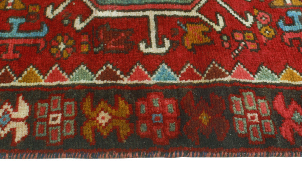 Fine Vintage Distressed Cranston Red/Ivory Runner, 2'6 x 11'8