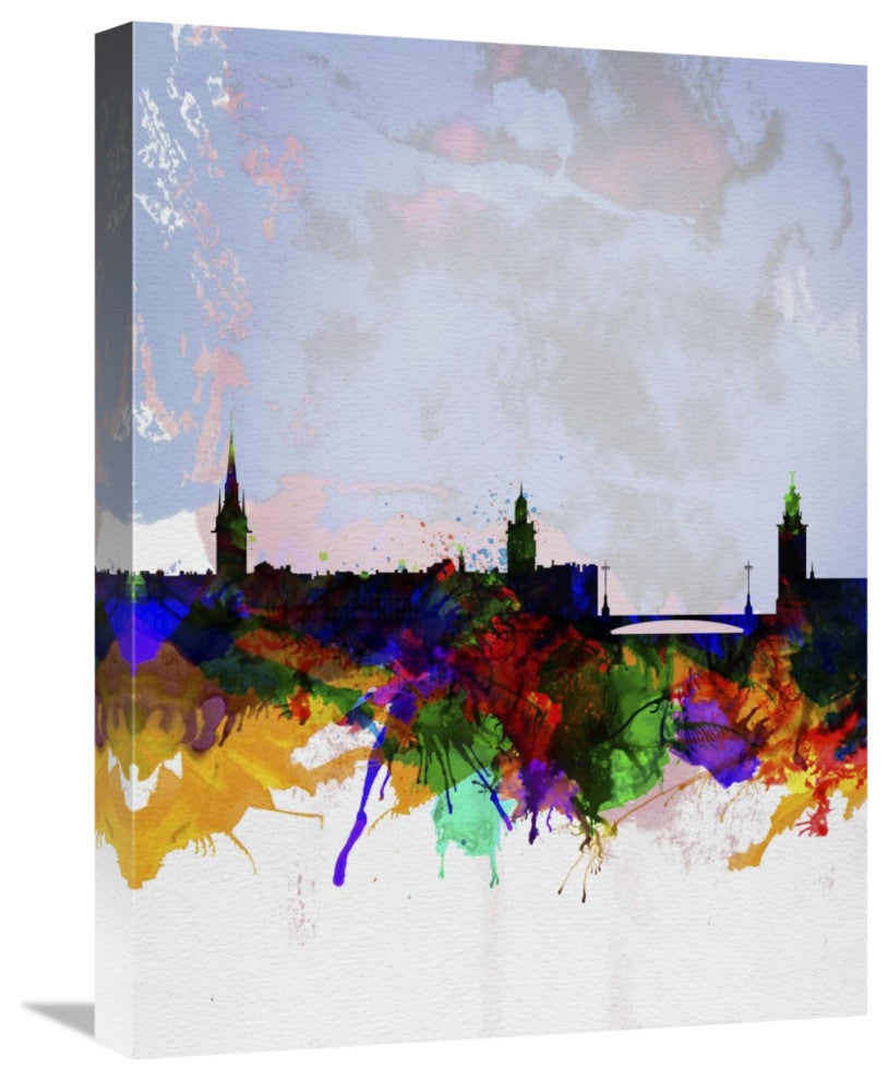 "Stockholm Watercolor Skyline" Fine Art Print