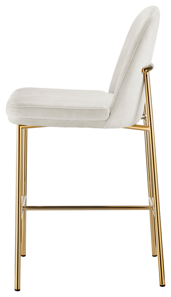 Keisha Counter Stool, Set of 2, Arcadia Cream, Velvet