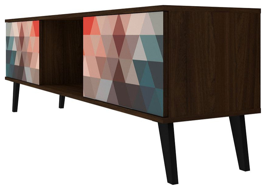 Doyers 62.20 TV Stand in Multi Color Red and Blue