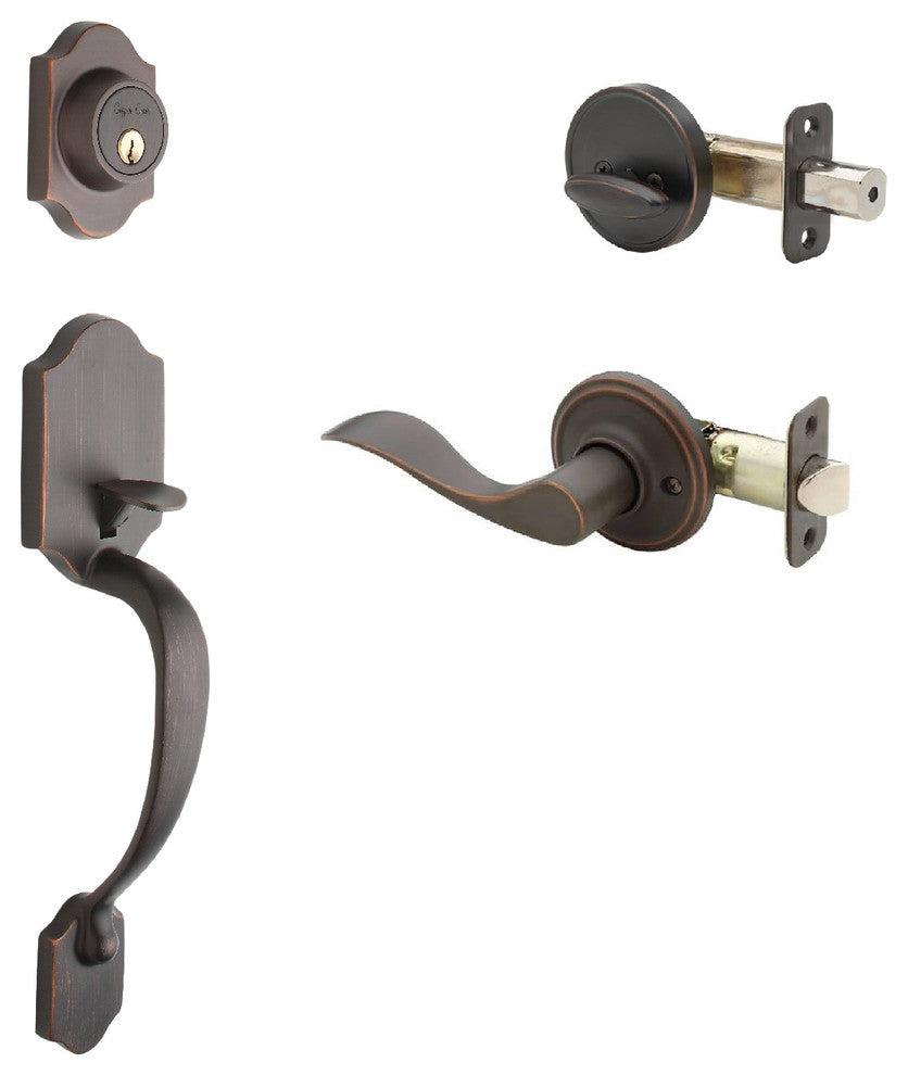 Active Handle Set, Waverlie Lever Interior Trim, Tuscan Bronze