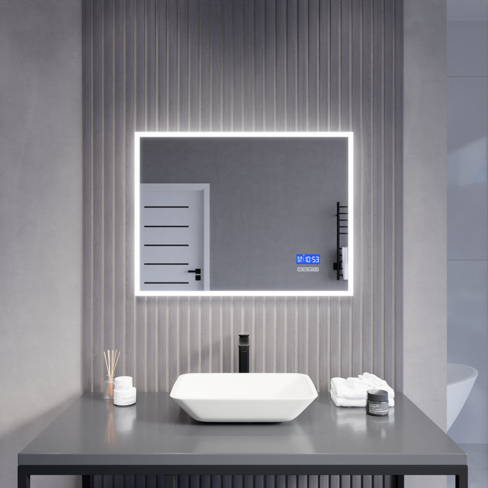 ANZZI 24" x 31" LED Front/Back Light Magnifying Bathroom Mirror WithDefogger