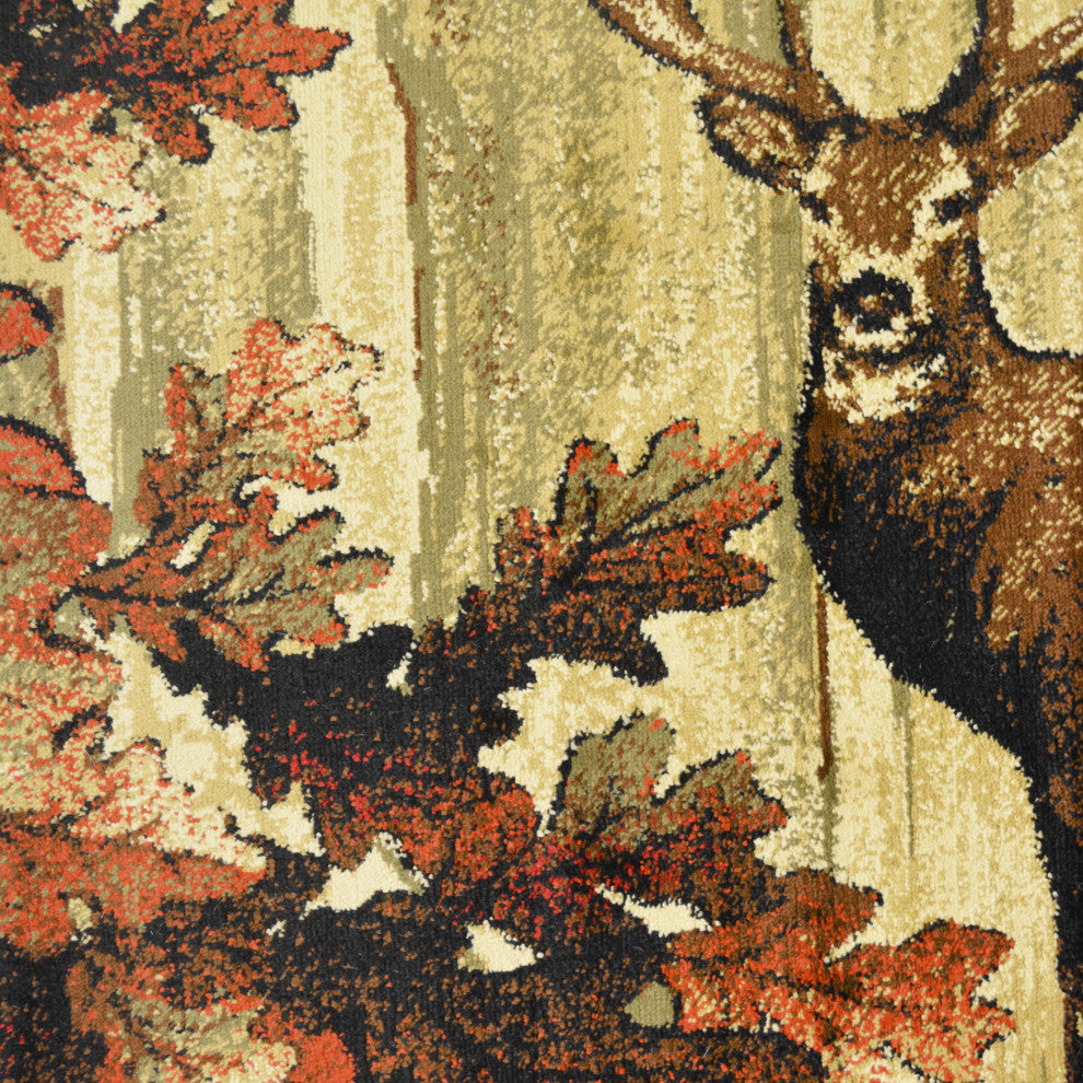 American Destination Whitetail Woods Deer Lodge Area Rug, 2'3"x7'7"