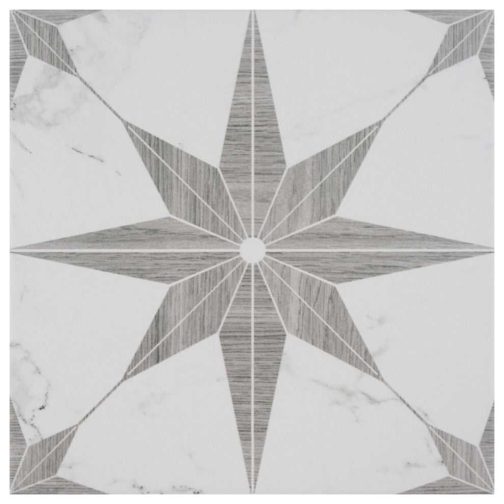 Llama Stella Loire Porcelain Floor and Wall Tile, Noce, Silver