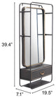 Frame Wall Mirror, Rectangular, Glass, Steel Metal, Black, Gold, Bedroom Living