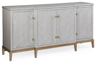 Soft Graphite Gray Ash Veneer Server Perrine Geometric