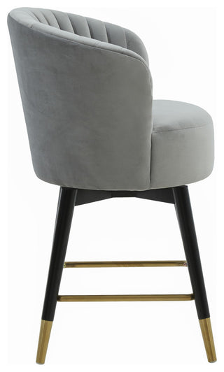 TOV Furniture Liana Grey Velvet Swivel Stool