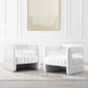 Armchair Accent Chair, Set of 2, Velvet, White, Modern, Lounge Hospitality