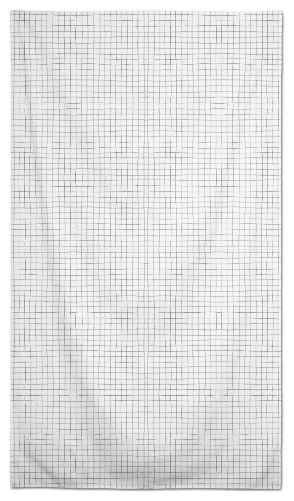 Dark Gray Penciled Grid 58 x 102 Outdoor Tablecloth