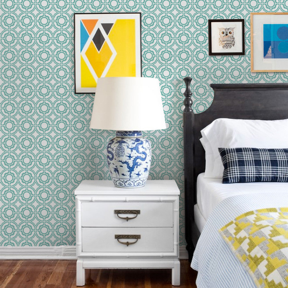 Daisy Peel and Stick Vinyl Wallpaper, Mint, 24"w X 60"h